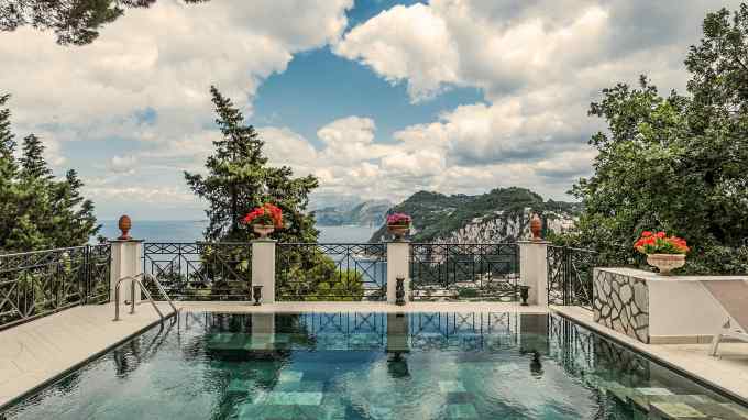 The swimming pool of Villa Aiano’s Upper Villa on Capri
