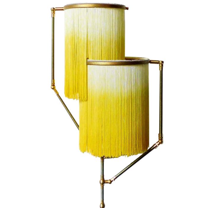 Sander Bottinga brass and leather Yellow Charme sconce lamp, £928, pamono.co.uk
