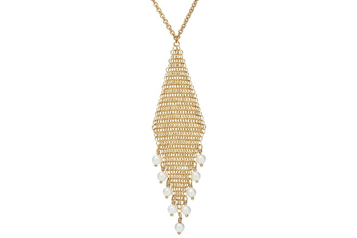 Tiffany & Co gold and pearl Elsa Peretti mesh pendant, £1,775
