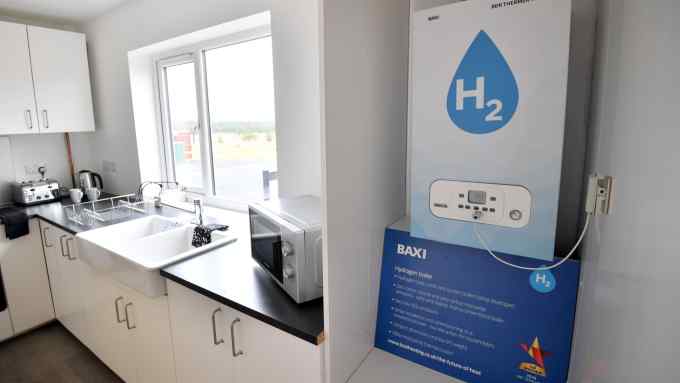 A Baxi hydrogen boiler inside a home near Carlisle, UK